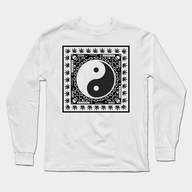 Yinyang Triple Six on White Long Sleeve T-Shirt by SWAMPMEAT